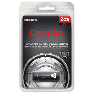 Integral Crypto USB Drive Password-protected Rugged Casing 2GB Black Ref INFD2GBSPLCRYPTO