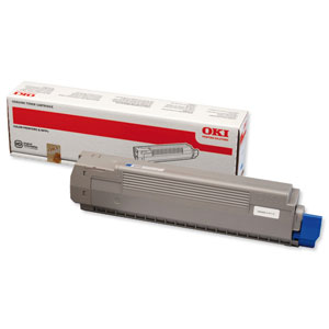 OKI Laser Toner Cartridge Page Life 7300pp Cyan Ref 44643003 Ident: 828A