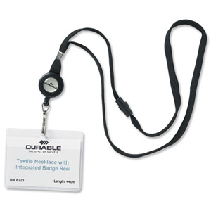 Durable Textile Necklace Reel for Name Badges with Safety Release Ref 8223 [Pack 10] Ident: 283C