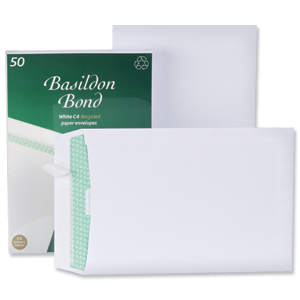 Basildon Bond Envelopes Recycled Pocket Peel and Seal 100gsm C4 White Ref L80281 [Pack 50]