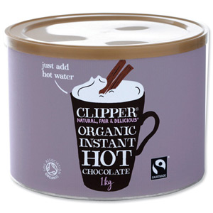 Clipper Fairtrade Organic Hot Chocolate Tin 1kg Ref A06793 Ident: 615H