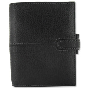 Filofax Finchley Personal Organiser for Refills 81x120mm Pocket Black Ref 421460