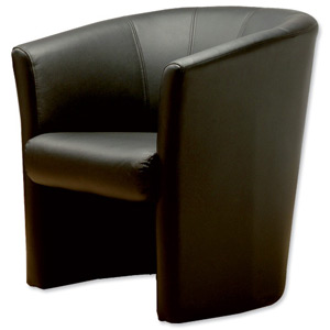 Trexus Plus Tub Chair Leather W720xD660xH760mm Black