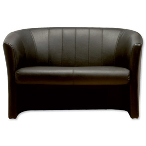 Trexus Plus Tub Sofa Leather W1220xD660xH760mm Black Ident: 415B