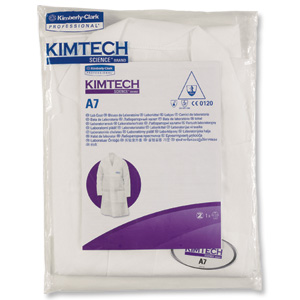 Kimtech Science A7 Lab Coat Silicone-free Anti-static Fabric Standard EN 1149-1 Medium Ref 96710