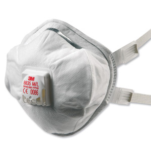 3M Respirator Valved FFP3 Classification Dust Mist Fumes Colour Coded Red Ref 8835 [Pack 5] Ident: 526F