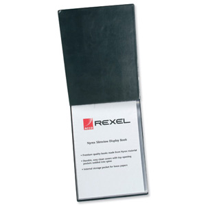 Rexel Nyrex Slimview Display Book 36 Pockets A4 Black Ref 10035BK Ident: 297G