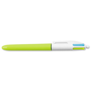 Bic 4-Colour Fashion Ball Pen 1.0mm Tip 0.7mm Line Pink Purple Turquoise Lime Green Ref 887777 [Pack 12] Ident: 80B