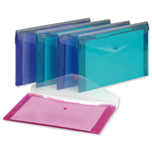 Snopake Polyfile Trio Electra Wallet File Polypropylene with Pocket Foolscap Assorted Ref 14967 [Pack 5] Ident: 195B