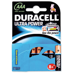 Duracell Ultra Power MX2400 Battery Alkaline 1.5V AAA Ref 81235515 [Pack 8] Ident: 647D