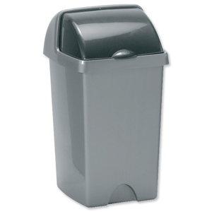 Roll Top Bin Composite Plastic 24 Litres Metallic Ident: 519G