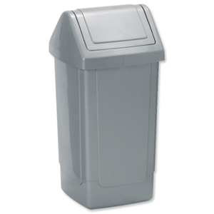 Swing Top Bin 35 Litres Metallic