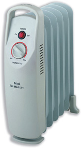 Heatrunner Mini Radiator Oil-filled with Thermostat for 5m.sq 500W W132xD130xH385mm Ref NY5P-6 Ident: 483D