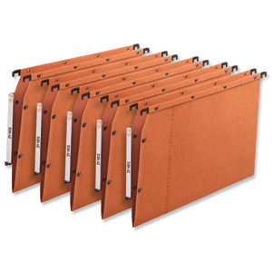 Elba Suspension File Lateral Manilla V-base 240gsm A4 Orange Ref 100330473 [Pack 25]