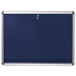 Nobo Display Cabinet Noticeboard Visual Insert Lockable A1 W907xH661mm Blue Ref 1902048 Ident: 276C