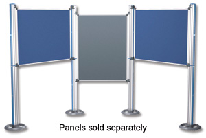 Nobo Modular Display System Upright Pole 100x60xH1976xmm and Base 300x300x50mm Ref 1902216