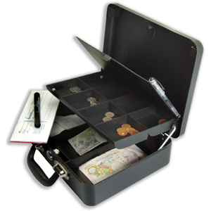Petty Cash Box with Organiser Coin Tray 8 Part and Note Section 3 Part Ident: 559C