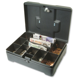High Capacity Cash Box 300mm Deep with Coin Tray 8 Part and Note Section 3 Part Ident: 559D