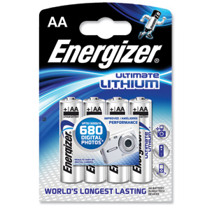 Energizer Ultimate Battery Lithium LR06 1.5V AA Ref 629611 [Pack 4] Ident: 647C