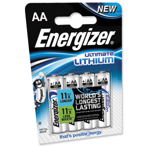 Energizer Ultimate Battery Lithium LR03 1.5V AAA Ref 632965[Pack 4]