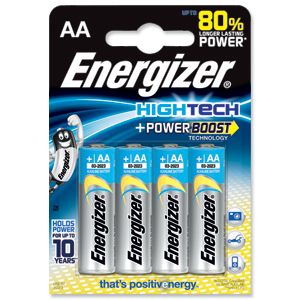 Energizer HighTech Battery Alkaline LR06 1.5V AA Ref 637446 [Pack 4] Ident: 647E