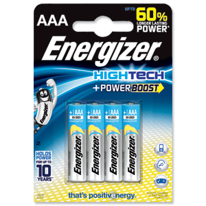 Energizer HighTech Battery Alkaline LR03 1.5V AAA Ref 637445  [Pack 4] Ident: 253F