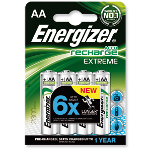 Energizer Battery Rechargeable Advanced NiMH Capacity 2300mAh LR06 1.2V AA Ref 625997 [Pack 4] Ident: 646A