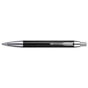 Parker IM Ball Pen Black Chrome Trim Blue Ink Ref S0856430