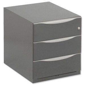 Trexus Sonix Pedestal Steel Low Under-desk 3 Drawer W420xD564xH495mm Grey Ident: 437A