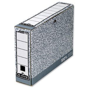 R-Kive System Transfer File 78mm Spine A4 and Foolscap W78xD360xH250mm Ref 01800 [Pack 20]