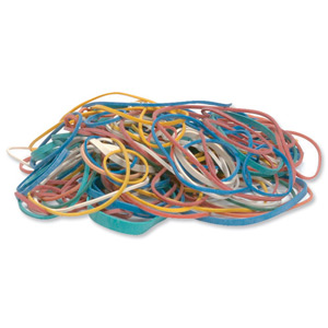 Quality Rubber Bands Assorted Sizes and Colours Ref 270746 [Box 100g]