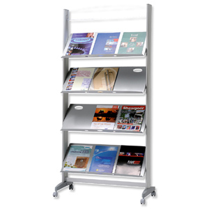 Literature Display Mobile 1 Sided 4 Metal Shelves 38mm Lip Ident: 294C