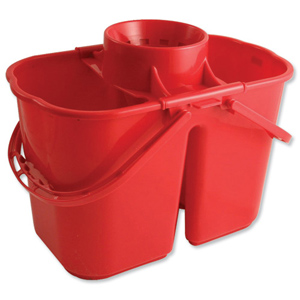 Duo Mop Bucket Colour Coded 7 and 8 Litre Sections Total 15 Litre Red Ident: 579D