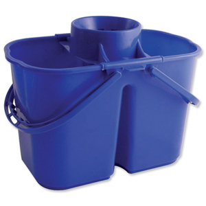 Duo Mop Bucket Colour Coded 7 and 8 Litre Sections Total 15 Litre Blue Ident: 579D