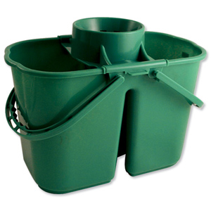 Duo Mop Bucket Colour Coded 7 and 8 Litre Sections Total 15 Litre Green