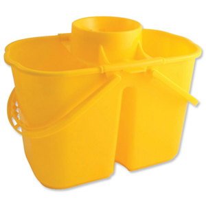 Duo Mop Bucket Colour Coded 7 and 8 Litre Sections Total 15 Litre Yellow Ident: 579D