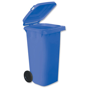 Wheelie Bin High Density Polythene with Rear Wheels 120 Litre Blue Ident: 517F