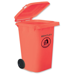 Wheelie Bin High Density Polythene with Rear Wheels 240 Litre Red Ident: 517F