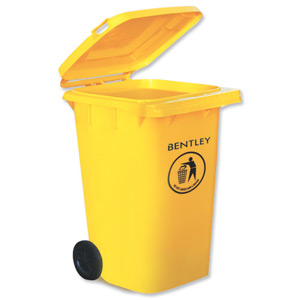 Wheelie Bin High Density Polythene with Rear Wheels 240 Litre Yellow