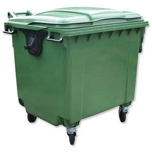 Charles Bentley Wheelie Bin High-density Polythene with Rear Wheels 1100 Litre Green SP1100G