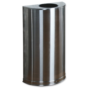 Rubbermaid Half Round Bin Fire-safe Self-closing 34 Litres W458xD229xH813mm Stainless Steel Ref S012SSSPL