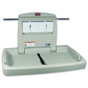 Rubbermaid Horizontal Baby Change Station Built-in Shelf Aluminium Hooks Liner Dispenser Ref 7818-88 Ident: 600A