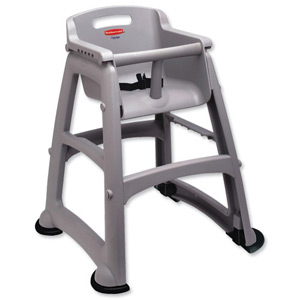 Rubbermaid Sturdy High Chair for Infants Durable Plastic with Feet Capacity 18kg Grey Ref 7814-EUGRY