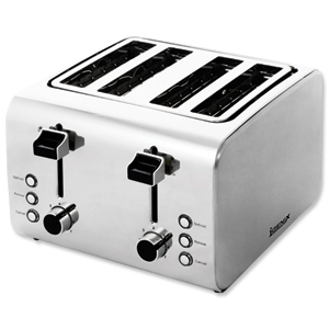 Toaster Defrosting Variable Browning 4 Slice 1800W Stainless Steel Ident: 636G