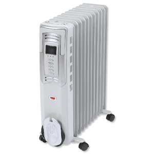 Radiator Oil Filled Mobile with Digital Thermostat 3 Heat Settings 2500W Ident: 483A