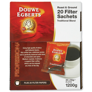 Douwe Egberts Filter Coffee 60g Sachets Ref A05592 [Pack 20] Ident: 613B