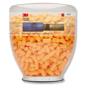 3M Ear Plugs Hypoallergenic Foam Tapered Design Refill Bottle Ref 1100B [500 Pairs] Ident: 524C