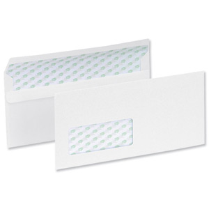Ecolabel Envelopes Recycled Wallet with Window Press Seal 90gsm DL White Ref 273199 [Pack 1000] Ident: 117E