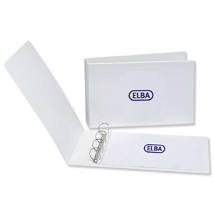 Elba Presentation Ring Binder 30mm 4 D-Ring 50mm Spine A3 White Ref 100082424 [Pack 2] Ident: 221A