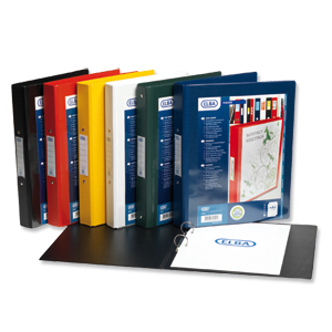Elba Vision Ring Binder PVC Clear Front Pocket 2 O-Ring Size 25mm A4 Assorted Ref 100082450 [Pack 10] Ident: 218A